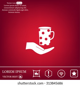 Vector icon hand hold coffee cup