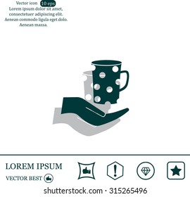Vector icon hand hold coffee cup