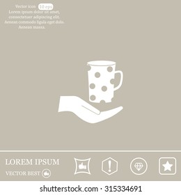 Vector icon hand hold coffee cup