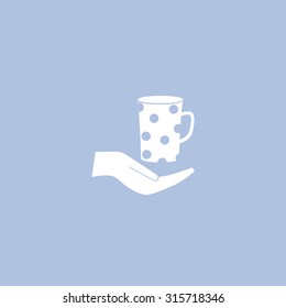 Vector icon hand hold coffee cup