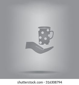 Vector icon hand hold coffee cup
