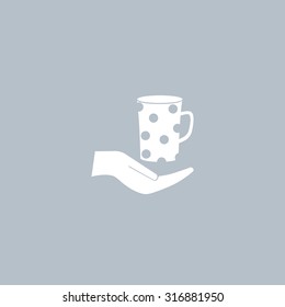 Vector icon hand hold coffee cup