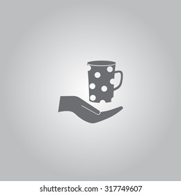 Vector icon hand hold coffee cup