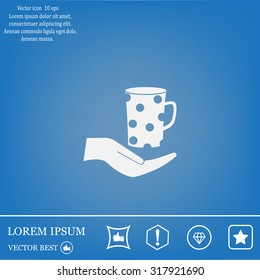 Vector icon hand hold coffee cup