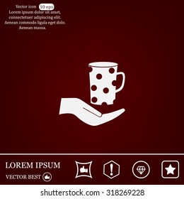 Vector icon hand hold coffee cup