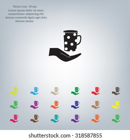 Vector icon hand hold coffee cup