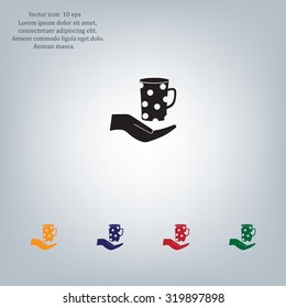 Vector icon hand hold coffee cup