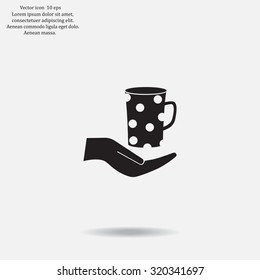 Vector icon hand hold coffee cup