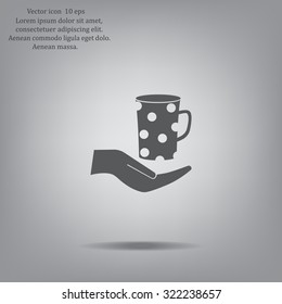 Vector icon hand hold coffee cup