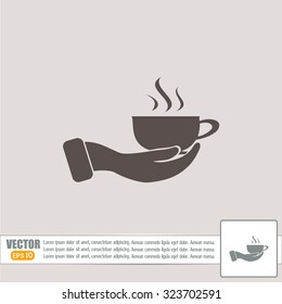 Vector icon hand hold coffee cup 