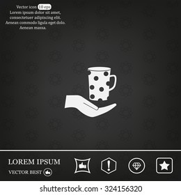 Vector icon hand hold coffee cup