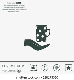 Vector icon hand hold coffee cup