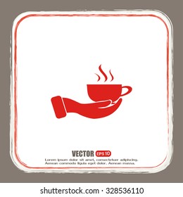 Vector icon hand hold coffee cup 