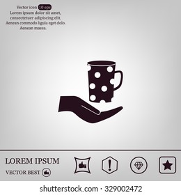 Vector icon hand hold coffee cup