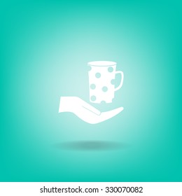Vector icon hand hold coffee cup