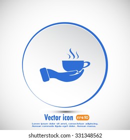 Vector icon hand hold coffee cup 