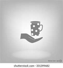 Vector icon hand hold coffee cup