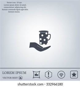 Vector icon hand hold coffee cup