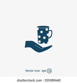Vector icon hand hold coffee cup