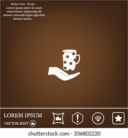 Vector icon hand hold coffee cup