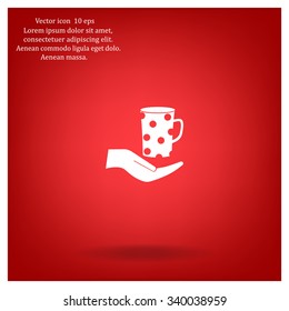 Vector icon hand hold coffee cup
