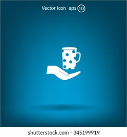Vector icon hand hold coffee cup