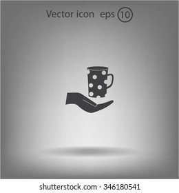 Vector icon hand hold coffee cup