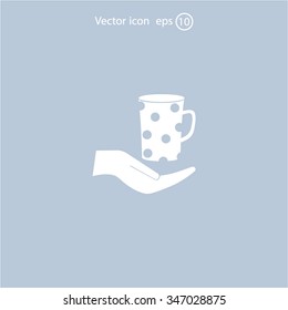 Vector icon hand hold coffee cup