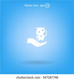 Vector icon hand hold coffee cup