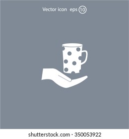 Vector icon hand hold coffee cup