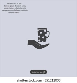 Vector icon hand hold coffee cup