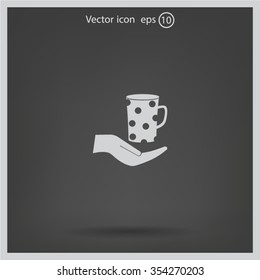 Vector icon hand hold coffee cup