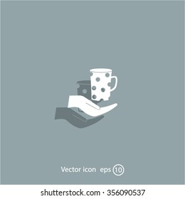 Vector icon hand hold coffee cup