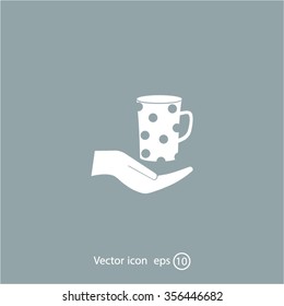 Vector icon hand hold coffee cup