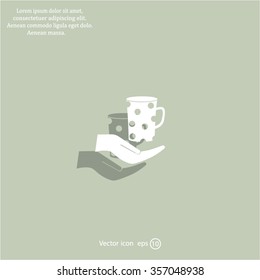 Vector icon hand hold coffee cup