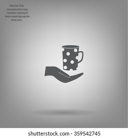 Vector icon hand hold coffee cup