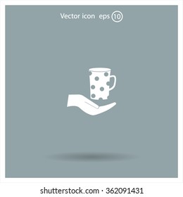 Vector icon hand hold coffee cup