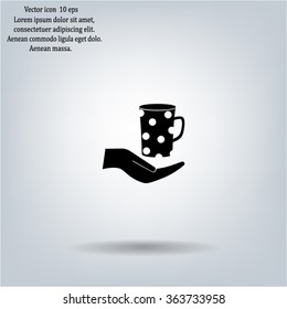 Vector icon hand hold coffee cup