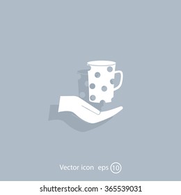 Vector icon hand hold coffee cup