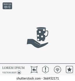 Vector icon hand hold coffee cup