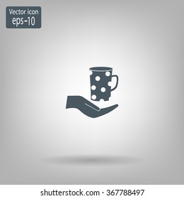 Vector icon hand hold coffee cup