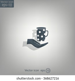 Vector icon hand hold coffee cup
