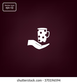 Vector icon hand hold coffee cup