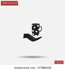 Vector icon hand hold coffee cup