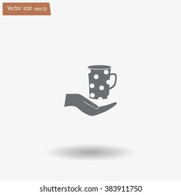 Vector icon hand hold coffee cup