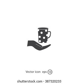 Vector icon hand hold coffee cup