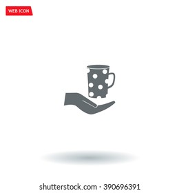 Vector icon hand hold coffee cup