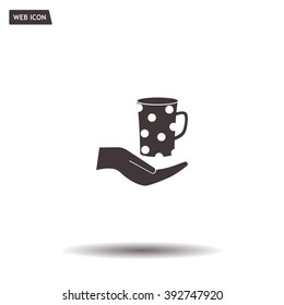 Vector icon hand hold coffee cup