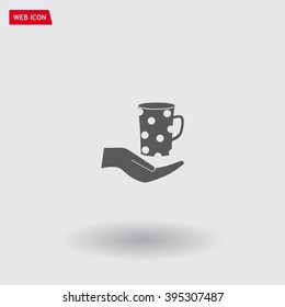 Vector icon hand hold coffee cup