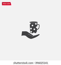 Vector icon hand hold coffee cup